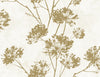 Malibu PS Dandelion Floral Contemporary Botanical - Metallic Gold | Peel and Stick Removable Wallpaper