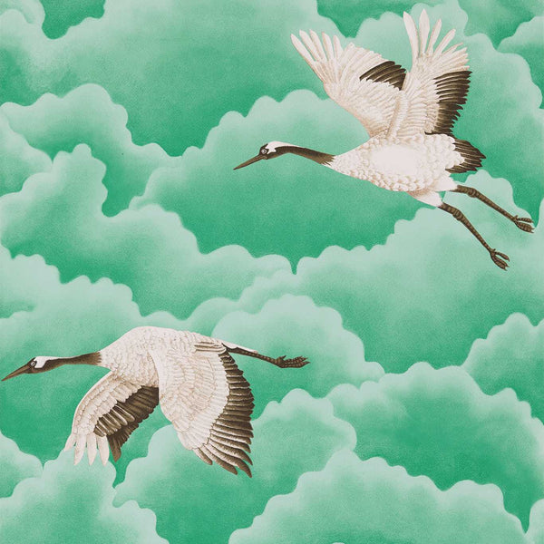 Cranes In Flight Emerald — Harlequin