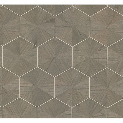 Hexagram Wood Veneer Wallpaper | Jeffrey Stevens