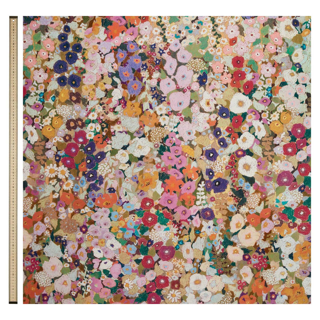Hollyhocks Cotton Linen Spring, Yard