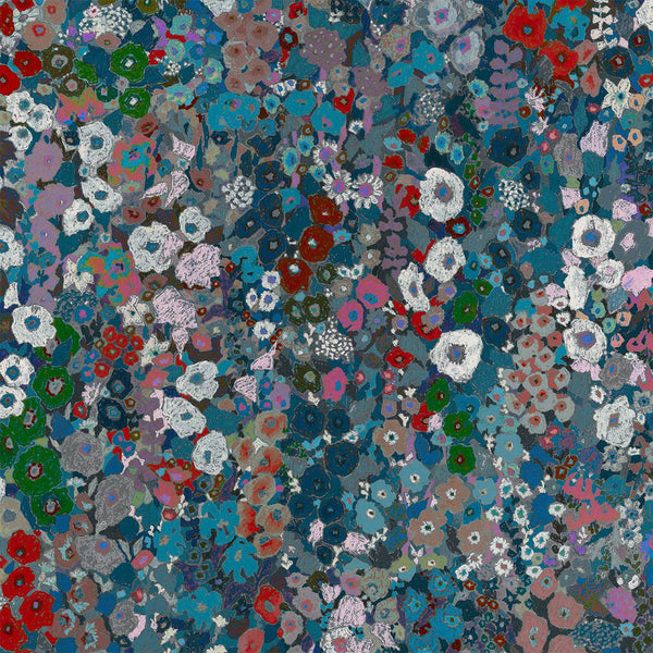 Hollyhocks Winter, Sample Wallcoverings | House of Hackney