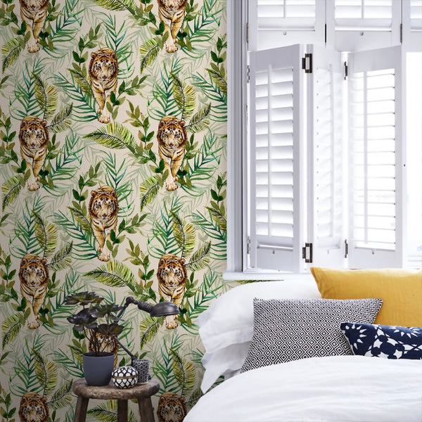Tiger Tiger - In the Jungle - Cream Wallcovering | Graduate Collection