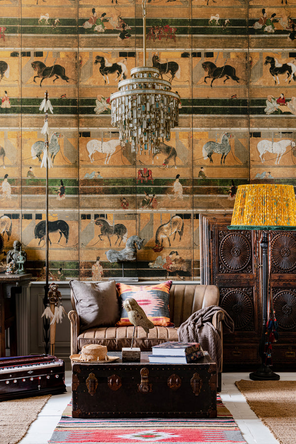 Horse Stable - Taupe, Black, Green, Grey, Red, Brown Wallcovering | Mind the Gap