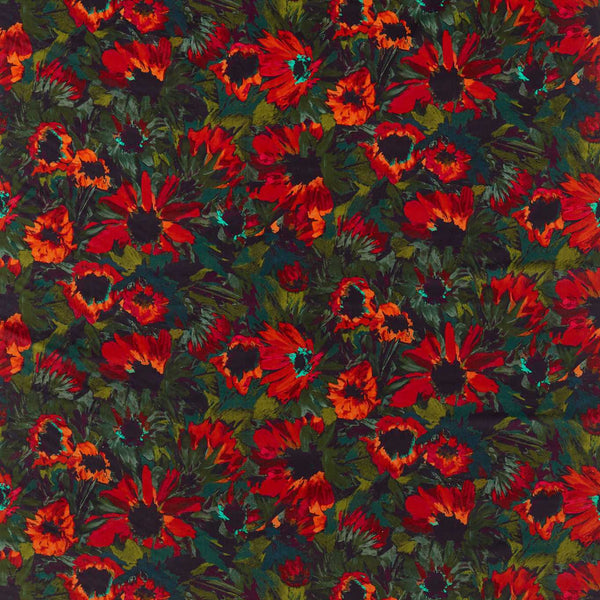 Helianthus Velvet Vermillion/Harissa/Fig Leaf | Harlequin