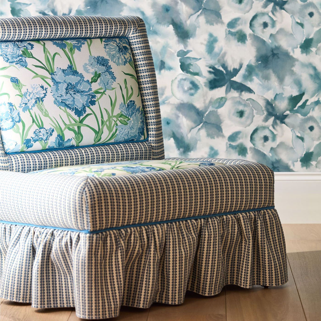 Flores Cornflower First Light Denim — Harlequin | Room Setting
