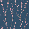 Salice Rose Navy Wallcovering | Harlequin