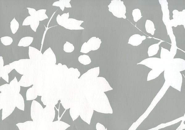 Happy Garden Background Grey on White Screen Printed | China Seas