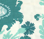 Henriot Floral, Turquoise on Tint Wallcoverings | Quadrille