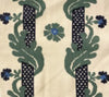 Henriot Stripe, Blues French Green on Tinted Linen