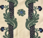 Henriot Stripe, Blues French Green on Tinted Linen