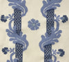 Henriot Stripe, Multi Blues on White Linen Cotton
