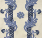 Henriot Stripe, Multi Blues on White Linen Cotton