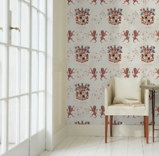 Heraldry - Green, Beige, Orange Wallcovering | Mind the Gap