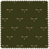 Honey Bee Hand Printed Velvet Black & Pale Gold on Olive