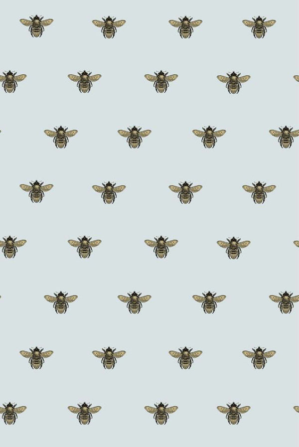 Honey Bee Black & Gold on Legbar Blue | Timorous Beasties Wallcovering
