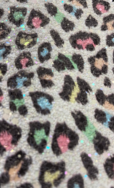 Leopard Glitter Wallpaper - Pastel Rainbow | Glitter Walls
