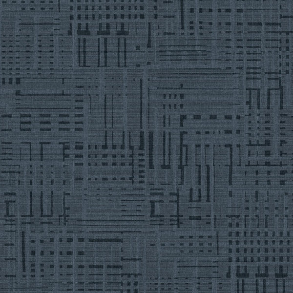 Insight Grid Maritime Blue-Gray - Steel Blue Commercial Wallcovering | Koroseal