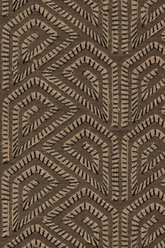 Alata Embroidered Sisal Cocoa Wallpaper | Arte Europe