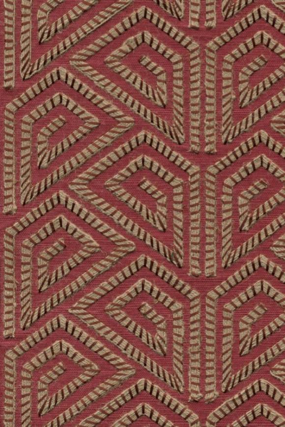 Alata Embroidered Sisal Amaranth Wallpaper | Arte Europe