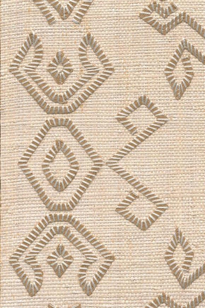 Indomito Embroidered Raffia Jute Wallpaper | Arte Europe