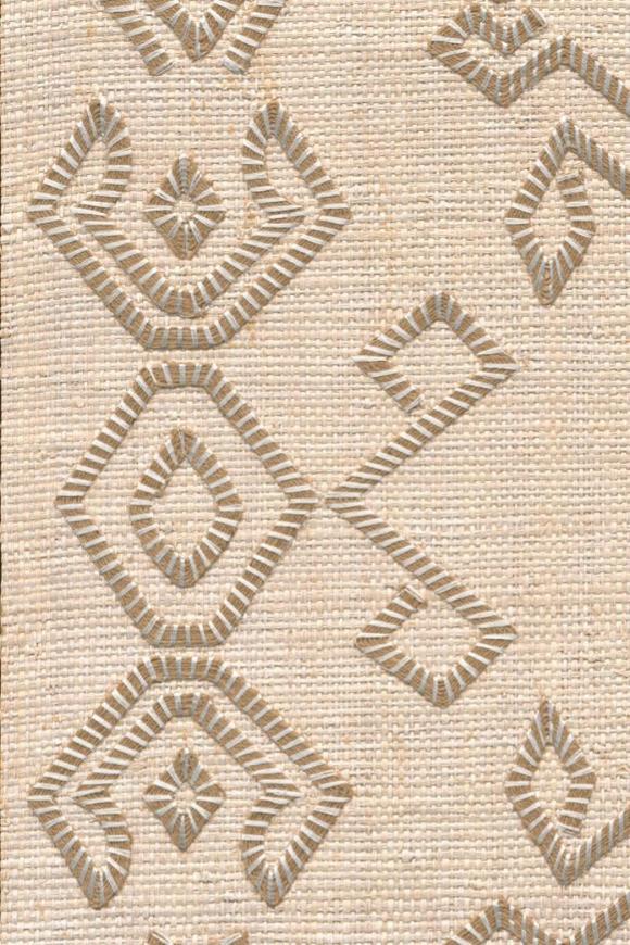 Indomito Embroidered Raffia Jute Wallpaper | Arte Europe