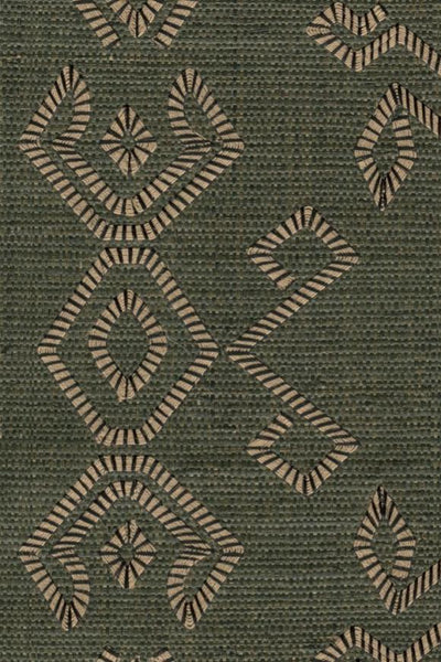 Indomito Embroidered Raffia Cypress Wallpaper | Arte Europe