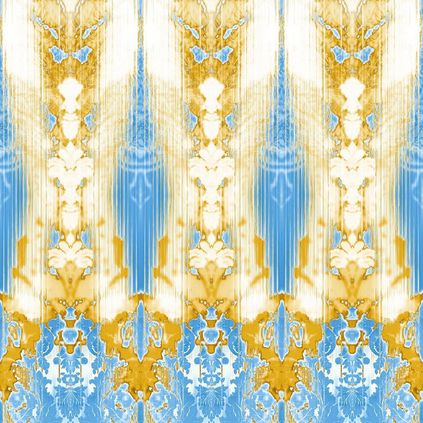 Ikat Damask Gold and White | Timorous Beasties Wallcovering