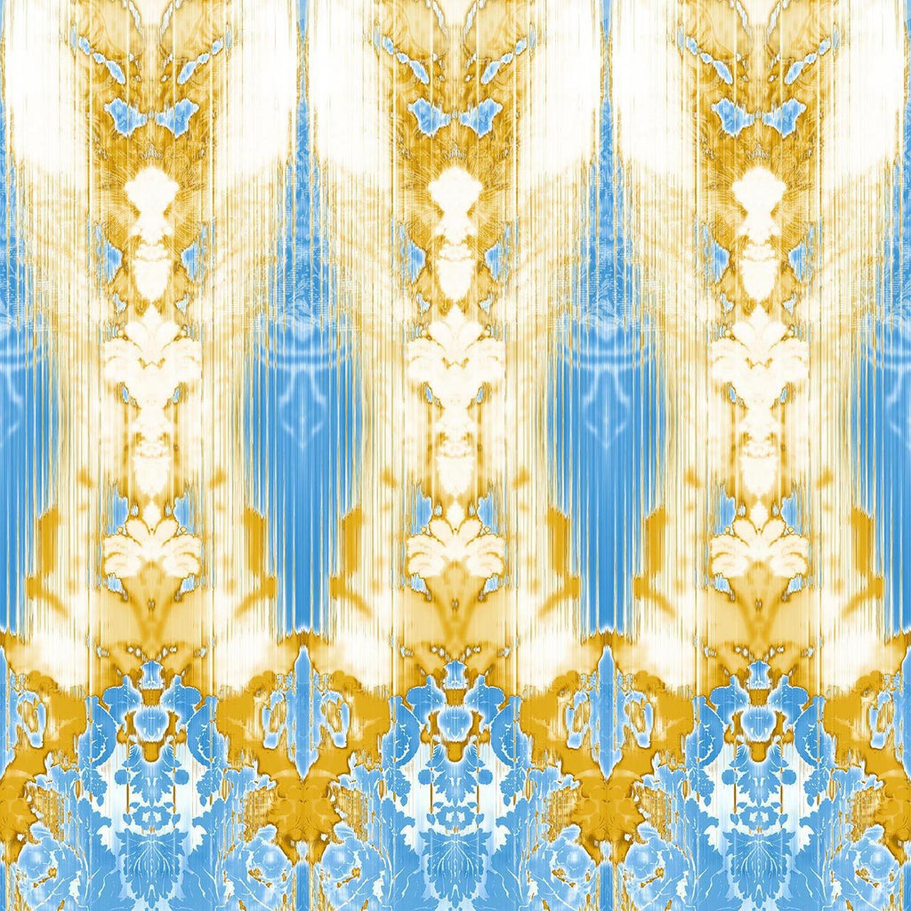 Ikat Damask Gold and White