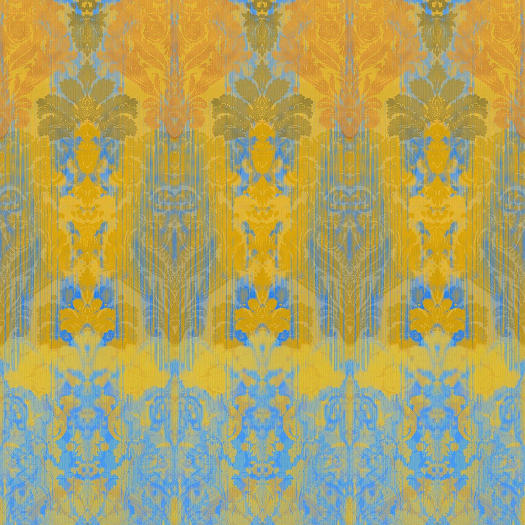 Ikat Damask Blues and Golds