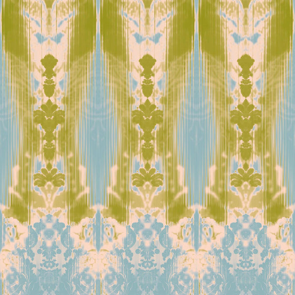 Ikat Damask Blues and Greens | Timorous Beasties Wallcovering