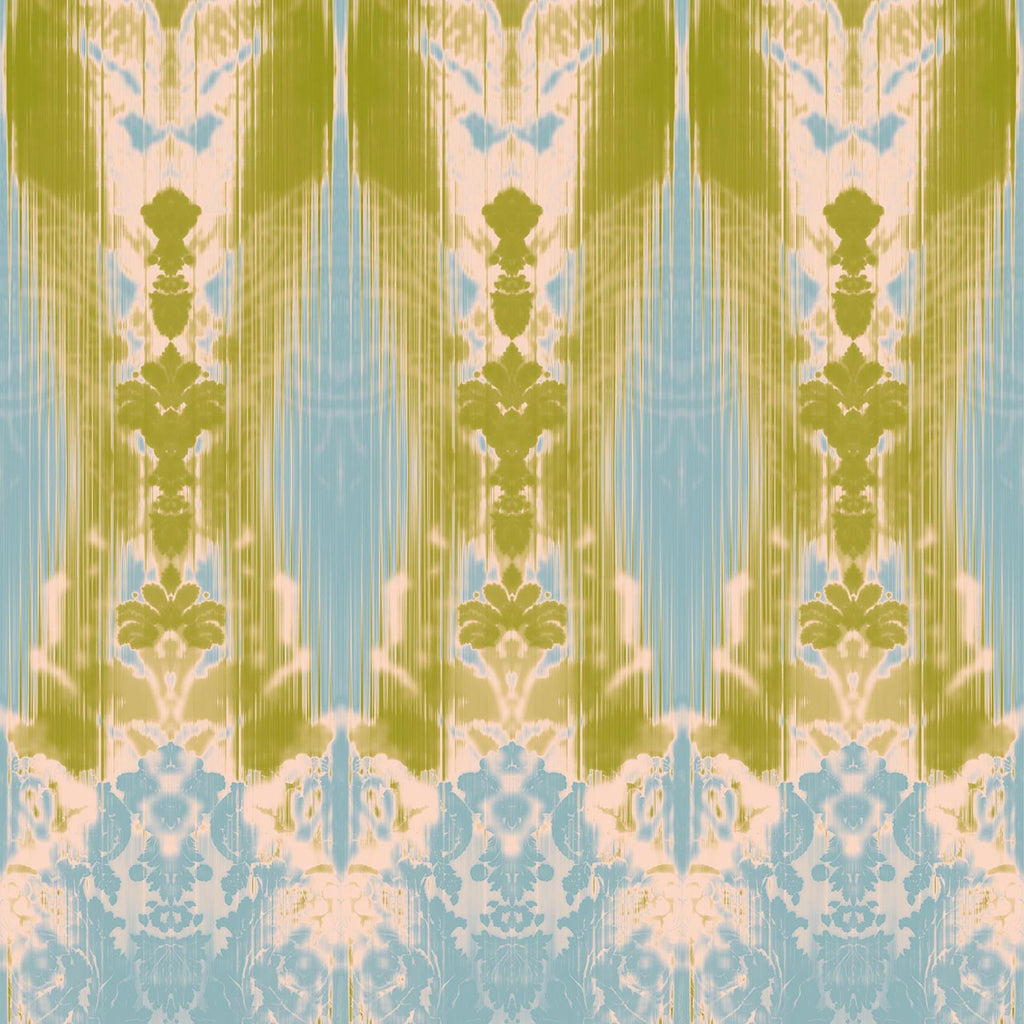 Ikat Damask Blues and Greens
