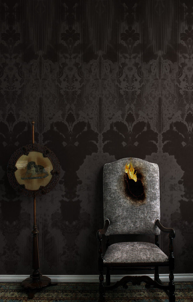 Ikat Damask Black