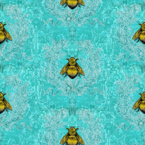 Imperial Apiary Blue | Timorous Beasties Wallcovering