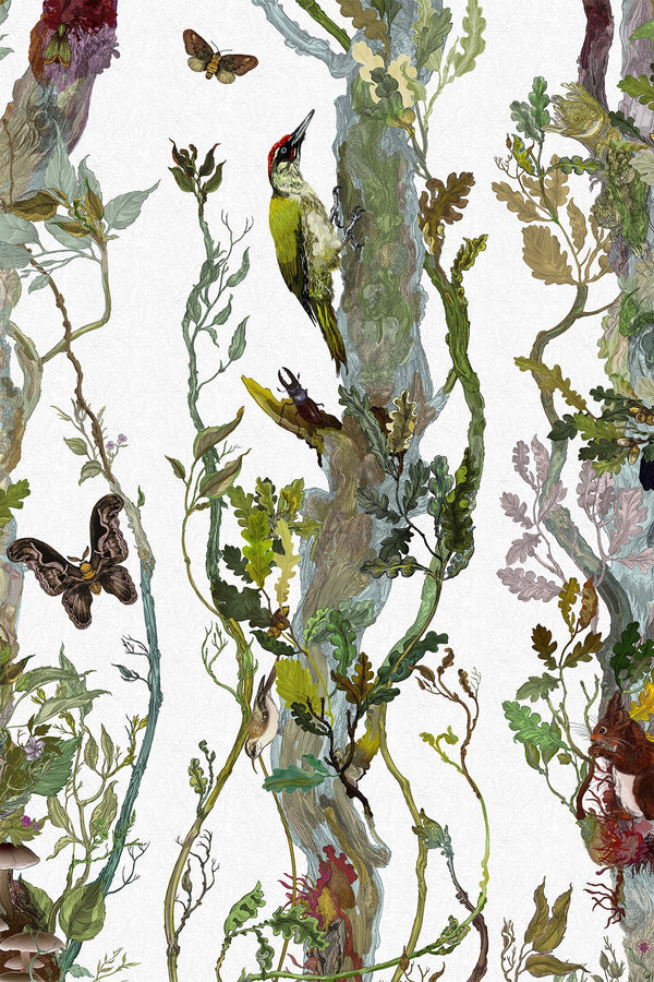 Indie Wood Alabaster | Timorous Beasties Wallcovering