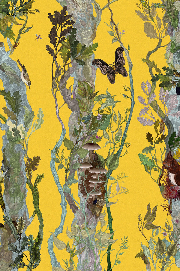 Indie Wood Cadmium | Timorous Beasties Wallcovering