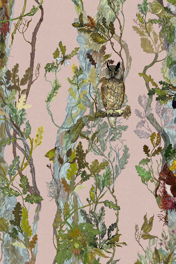 Indie Wood Dusted Pink | Timorous Beasties Wallcovering