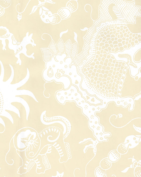Indramayu Reverse Tan on White Matte Screen Printed | China Seas