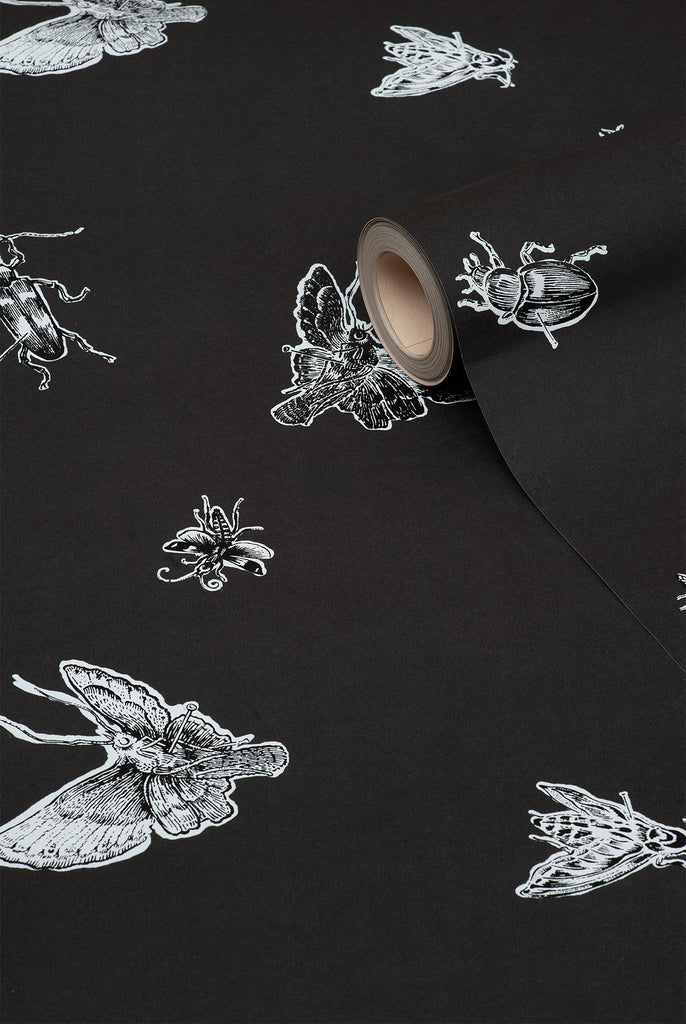 Insect - Hand Printed White & Black on