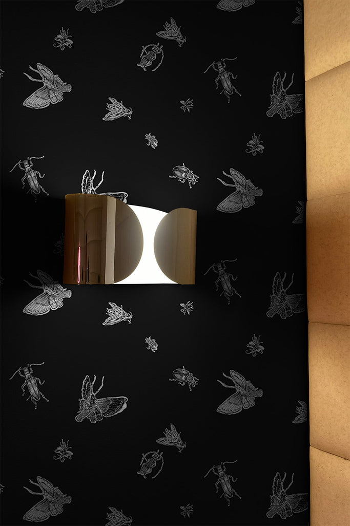 Insect - Hand Printed White & Black on