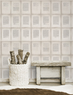 Inside Book Taupe - Taupe, Black Wallcovering | Mind the Gap