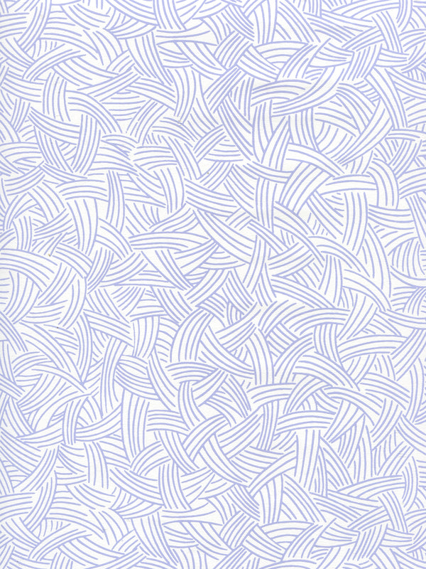 Interweave Periwinkle Screen Printed - White Wallcovering | China Seas