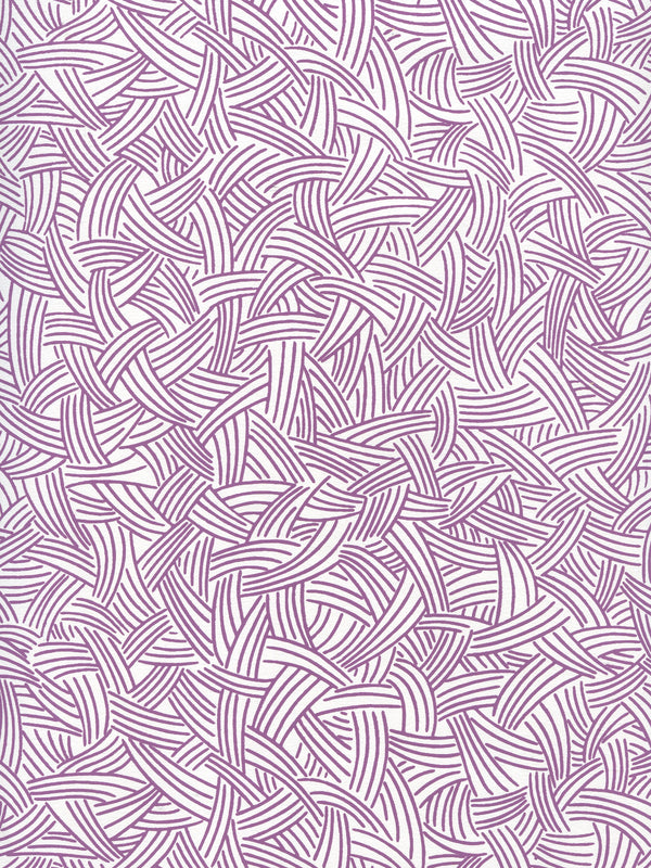 Interweave Purple Screen Printed - White Wallcovering | China Seas