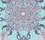 Multi Purple Turquoise on Silk