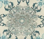 Multi Turquoise Celadon Teal on Cream