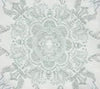 Soft Blues Greens on Ivory Linen