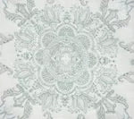 Soft Blues Greens on Ivory Linen