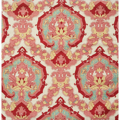 Samples and Purchasing available for Fantasy Silk Print - Fraise Multi By Brunschwig & Fils | Jagtar | Damask Multipurpose Print at Designer Wallcoverings and Fabrics