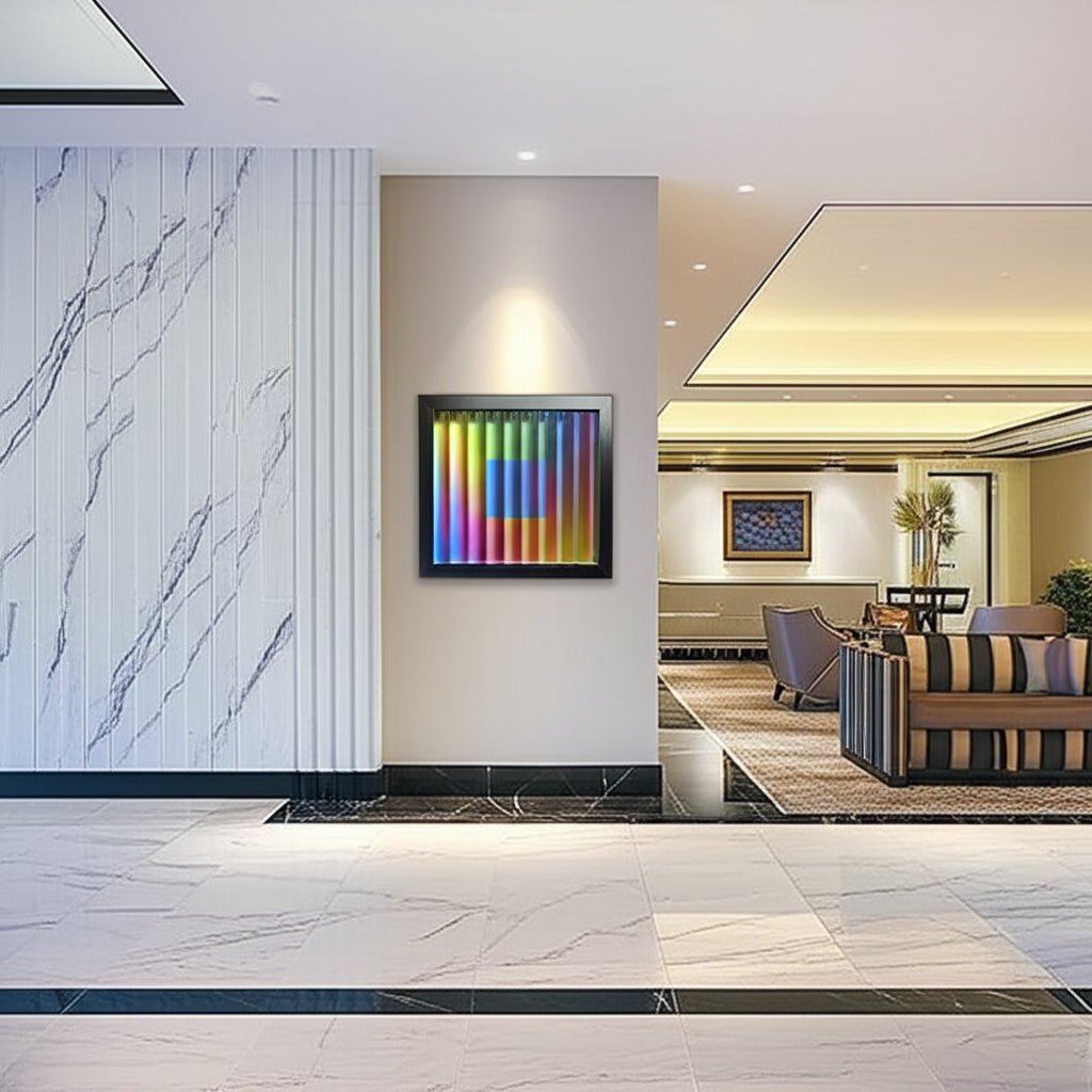 Translucent Spectrum Reverie in Hotel Reception Setting