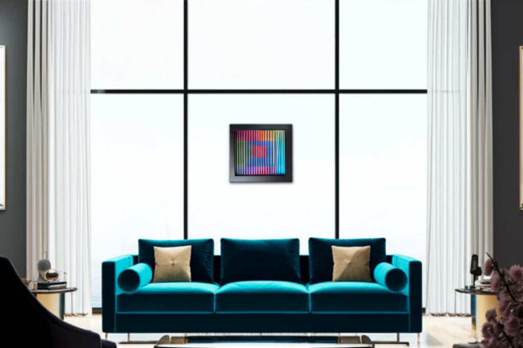 Neon Pulse Matrix in Elegant Living Room Setting