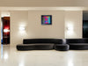 Neon Pulse Matrix in Hotel Reception Setting